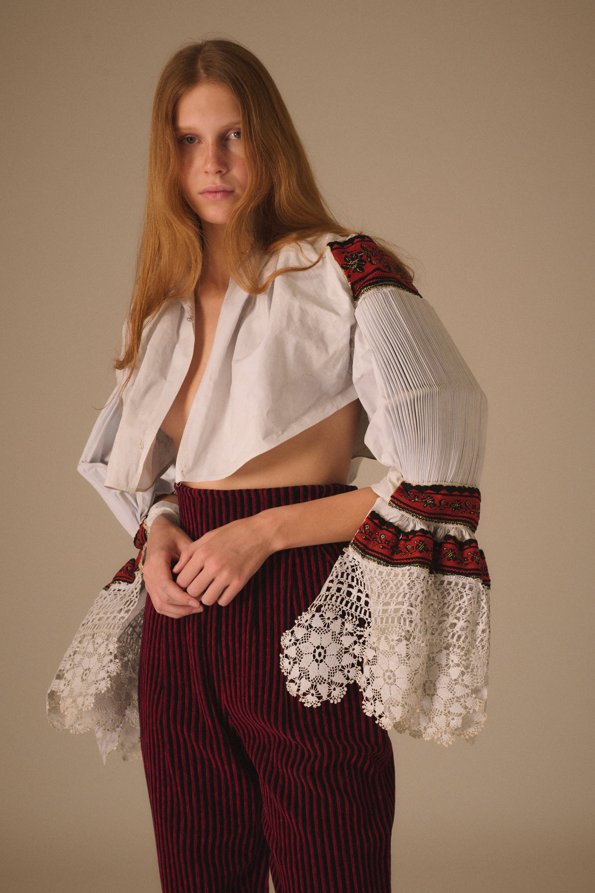 Accordion Sleeve Folk Tunic - Desert Vintage