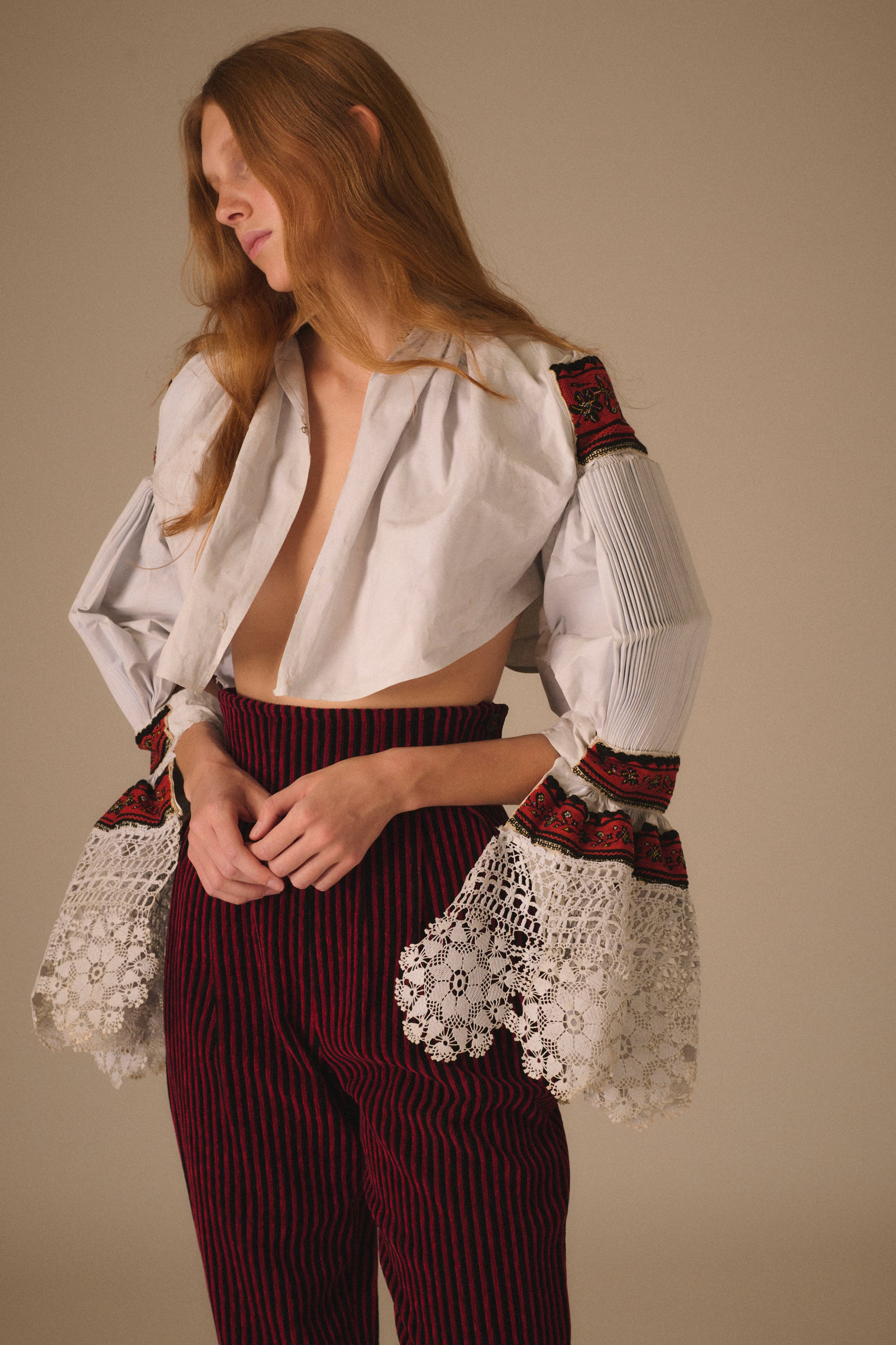 Accordion Sleeve Folk Tunic - Desert Vintage