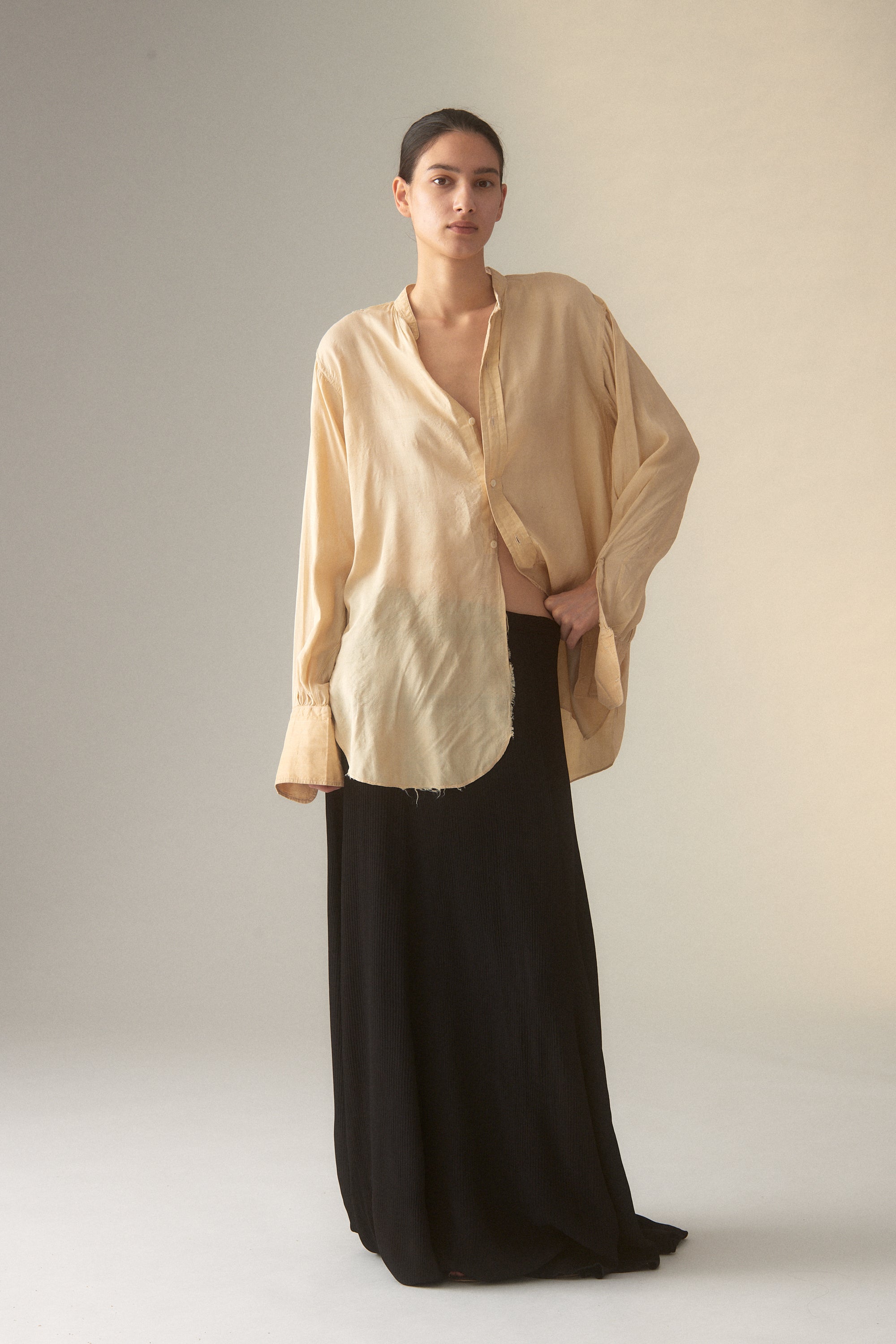 Vintage Black Ribbed Puddle Skirt - Desert Vintage