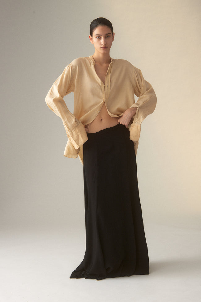 Vintage Black Ribbed Puddle Skirt - Desert Vintage