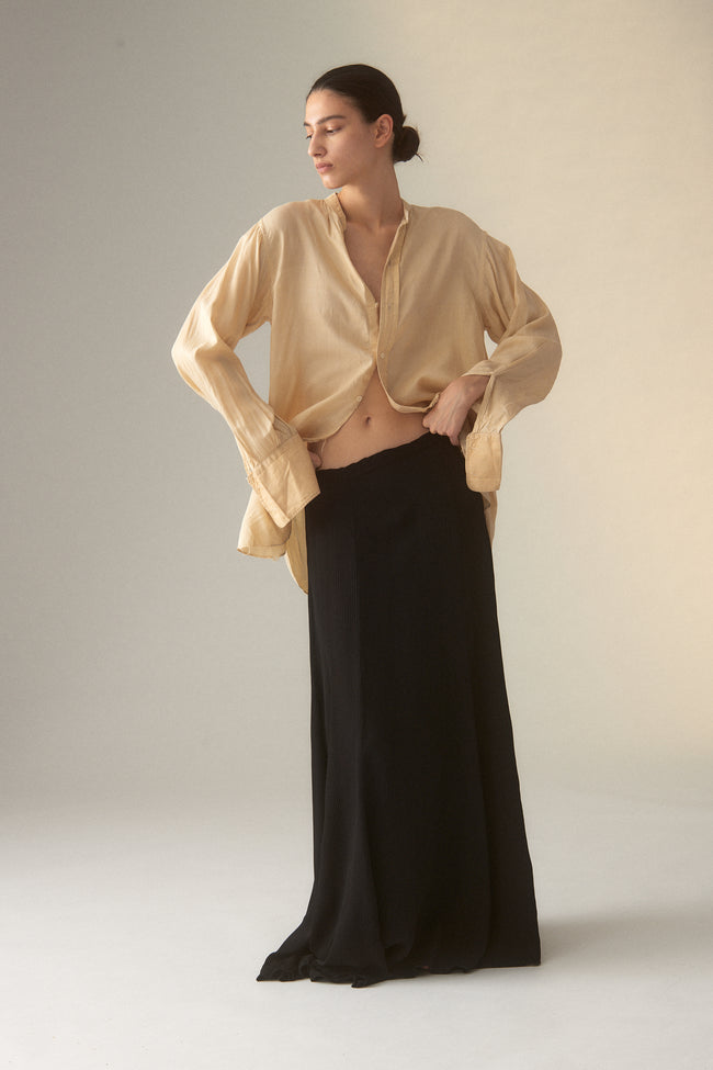 Vintage Black Ribbed Puddle Skirt - Desert Vintage