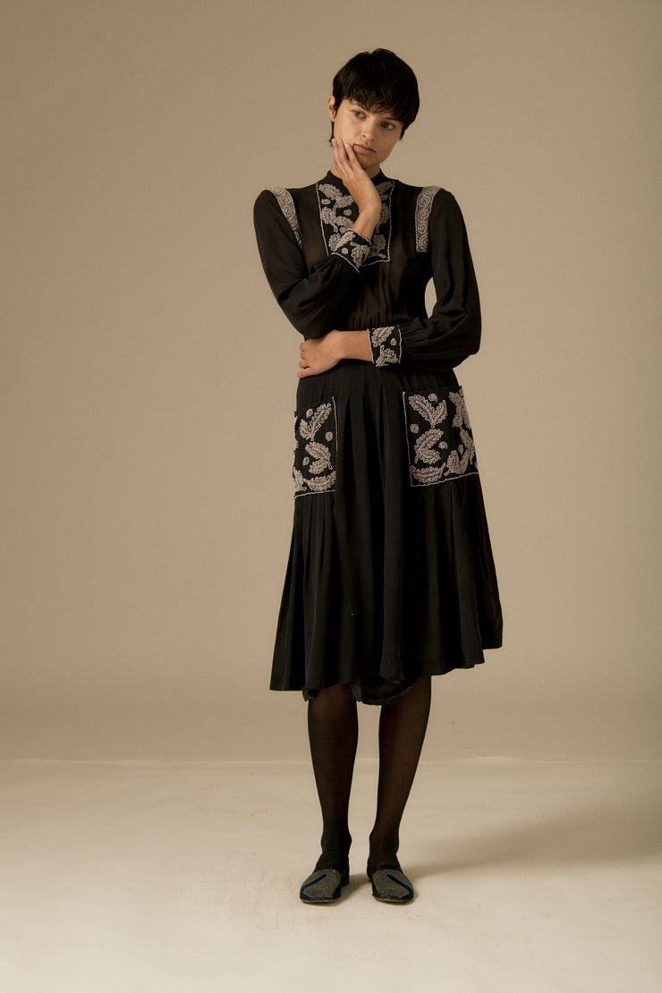 Vintage Chloe Black Seed Bead Dress - Desert Vintage