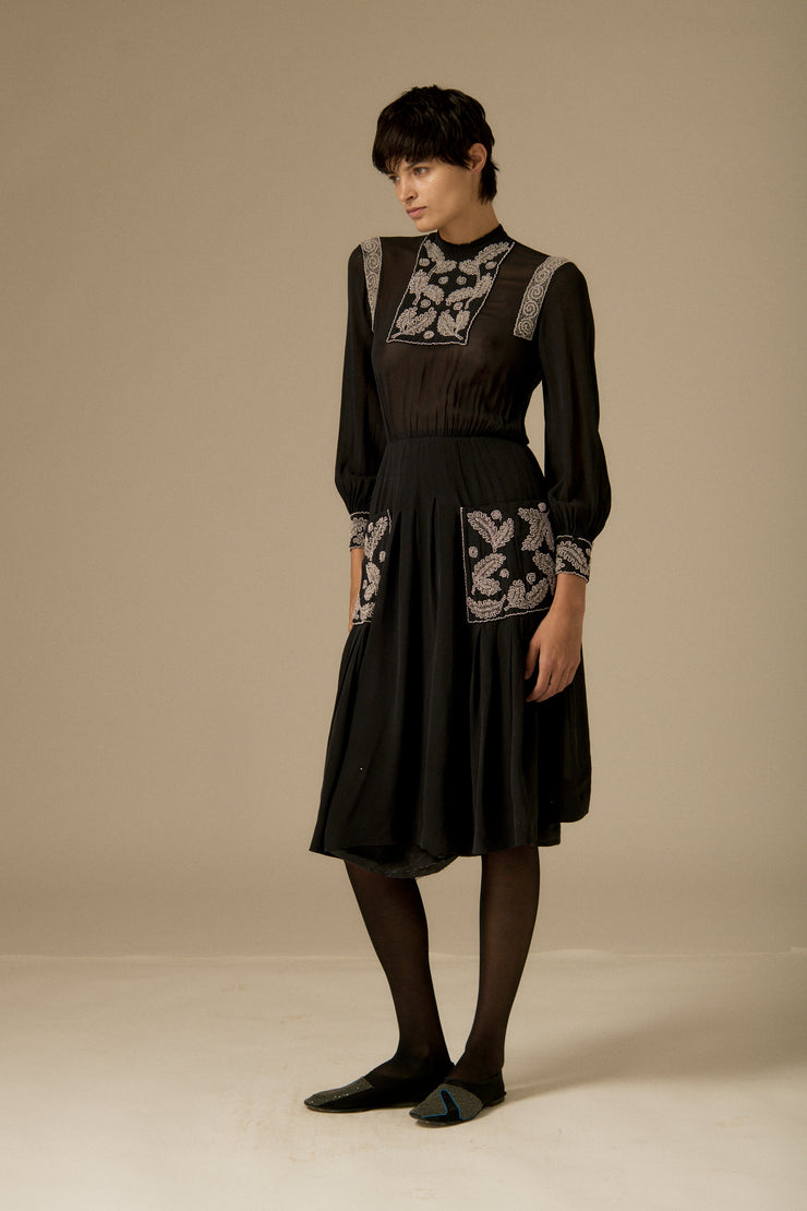 Vintage Chloe Black Seed Bead Dress - Desert Vintage