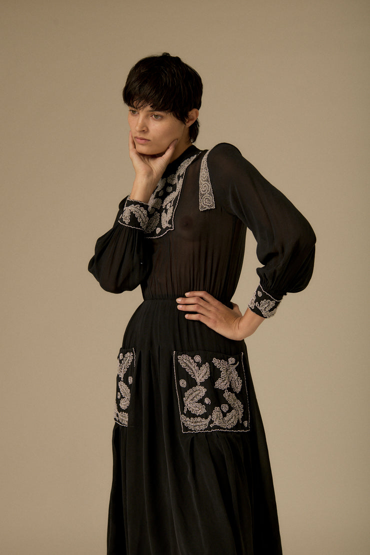 Vintage Chloe Black Seed Bead Dress - Desert Vintage