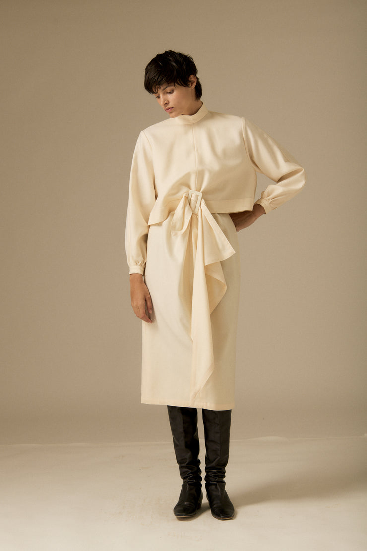 Bernard Perris Créme Wool Dress - Desert Vintage