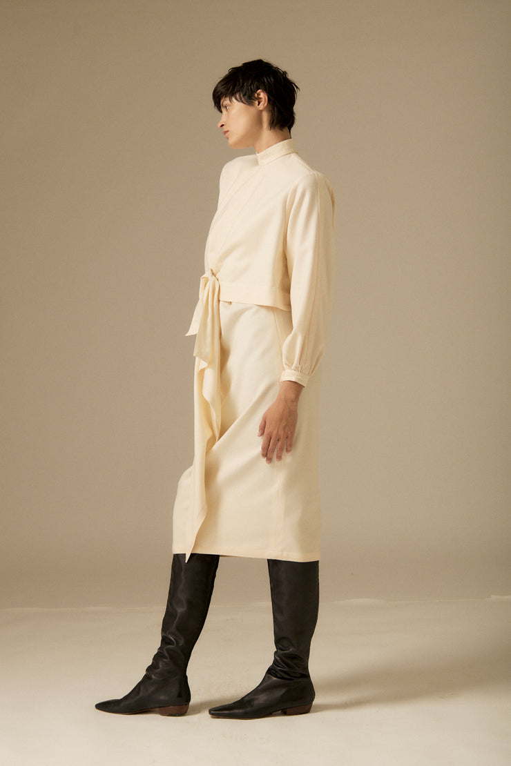 Bernard Perris Créme Wool Dress - Desert Vintage