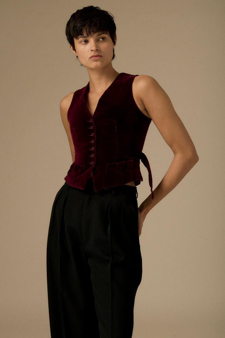YSL Plum Velvet Waistcoat - Desert Vintage