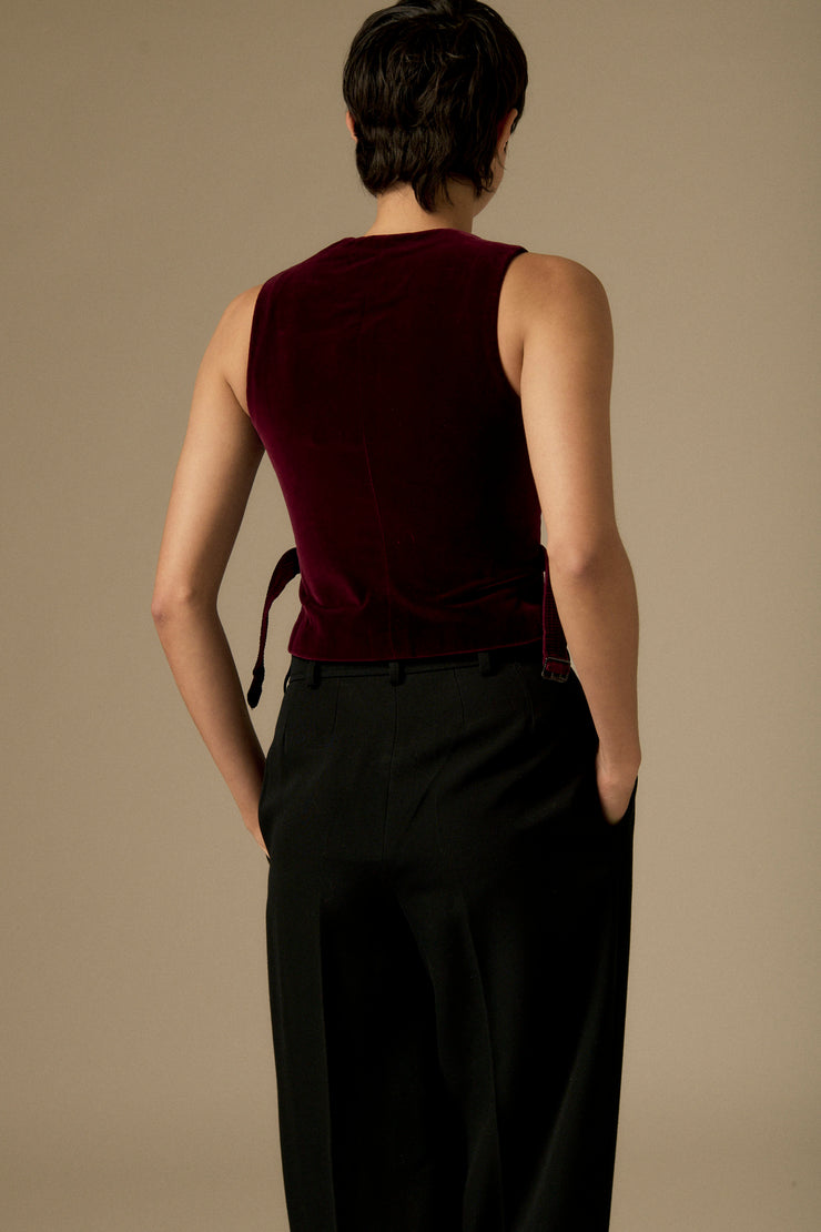 YSL Plum Velvet Waistcoat - Desert Vintage