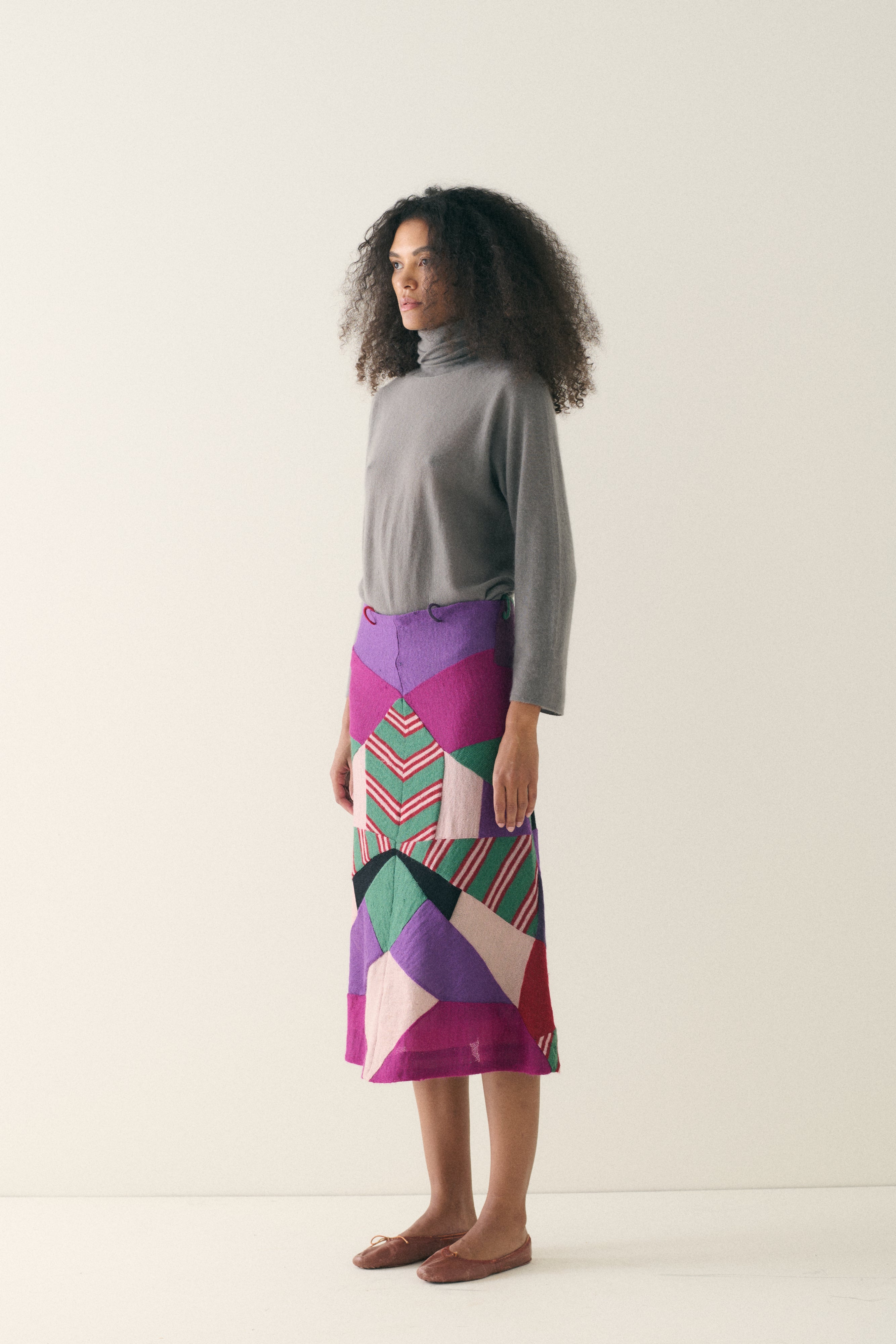 Patchwork Wool Skirt - Desert Vintage
