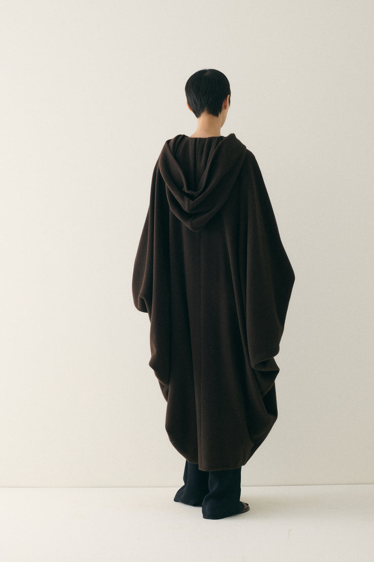 Cashmere Brown Hooded Coat - Desert Vintage