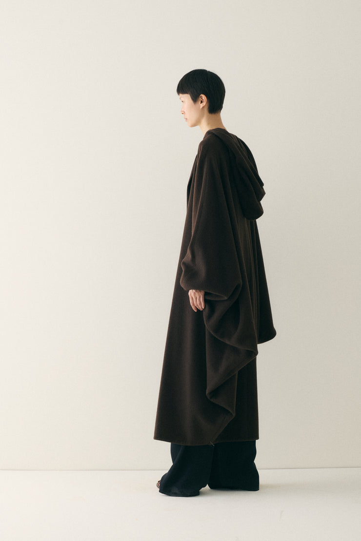 Cashmere Brown Hooded Coat - Desert Vintage