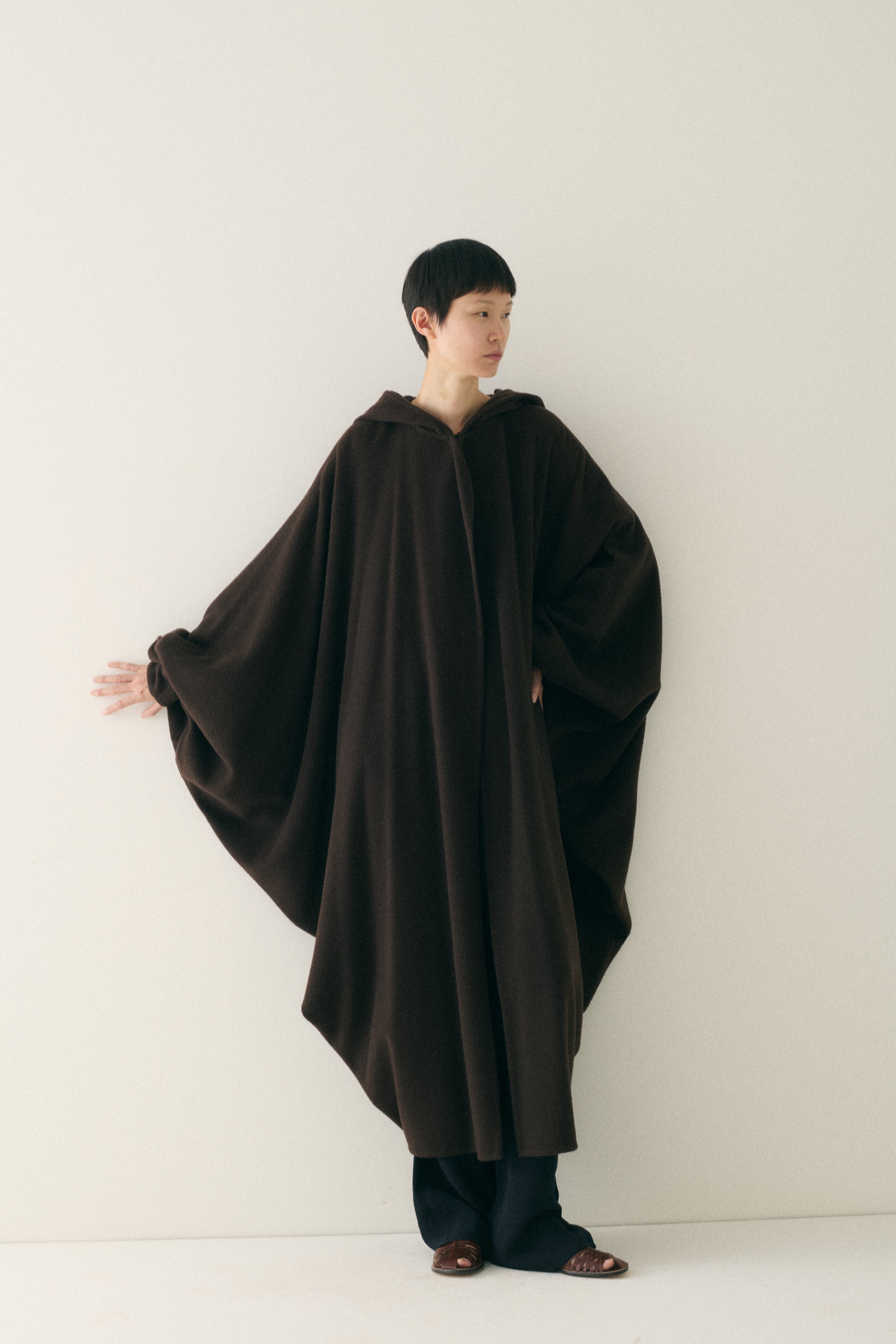 Cashmere Brown Hooded Coat - Desert Vintage
