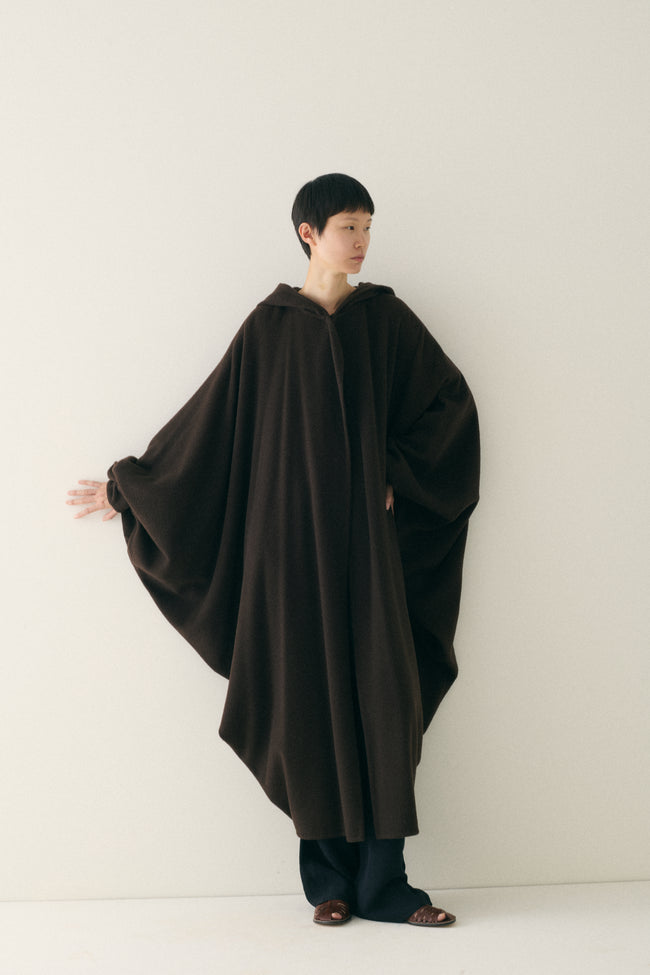 Cashmere Brown Hooded Coat - Desert Vintage