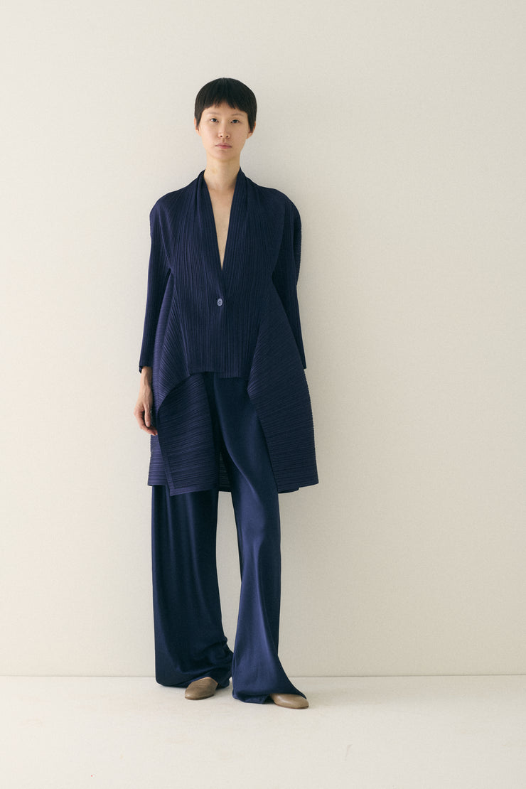 Issey Miyake Ink Blue Plisse Blouse - Desert Vintage