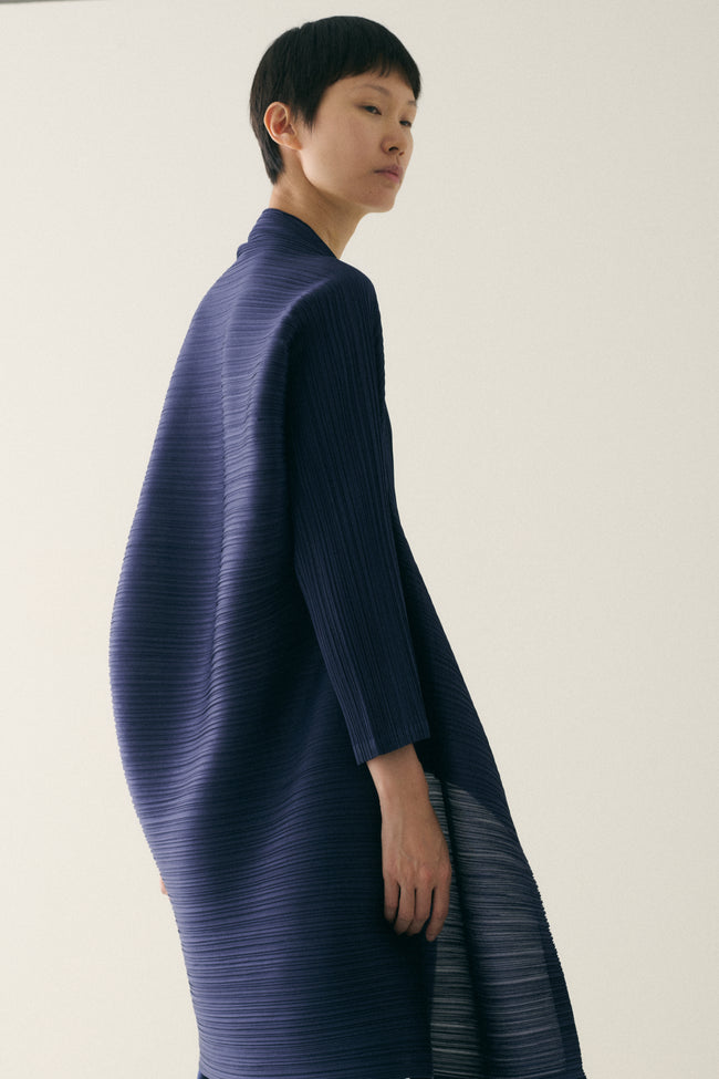 Issey Miyake Ink Blue Plisse Blouse - Desert Vintage