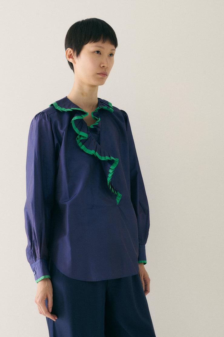 Kenzo Silk Ruffle Blouse - Desert Vintage
