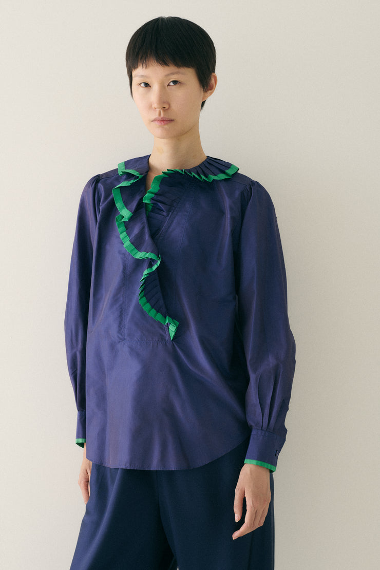 Kenzo Silk Ruffle Blouse - Desert Vintage