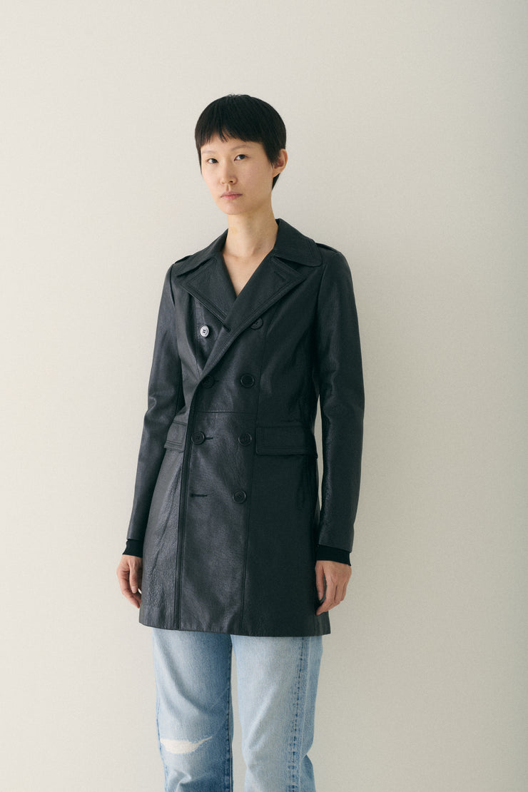 Saint Laurent Leather Coat - Desert Vintage