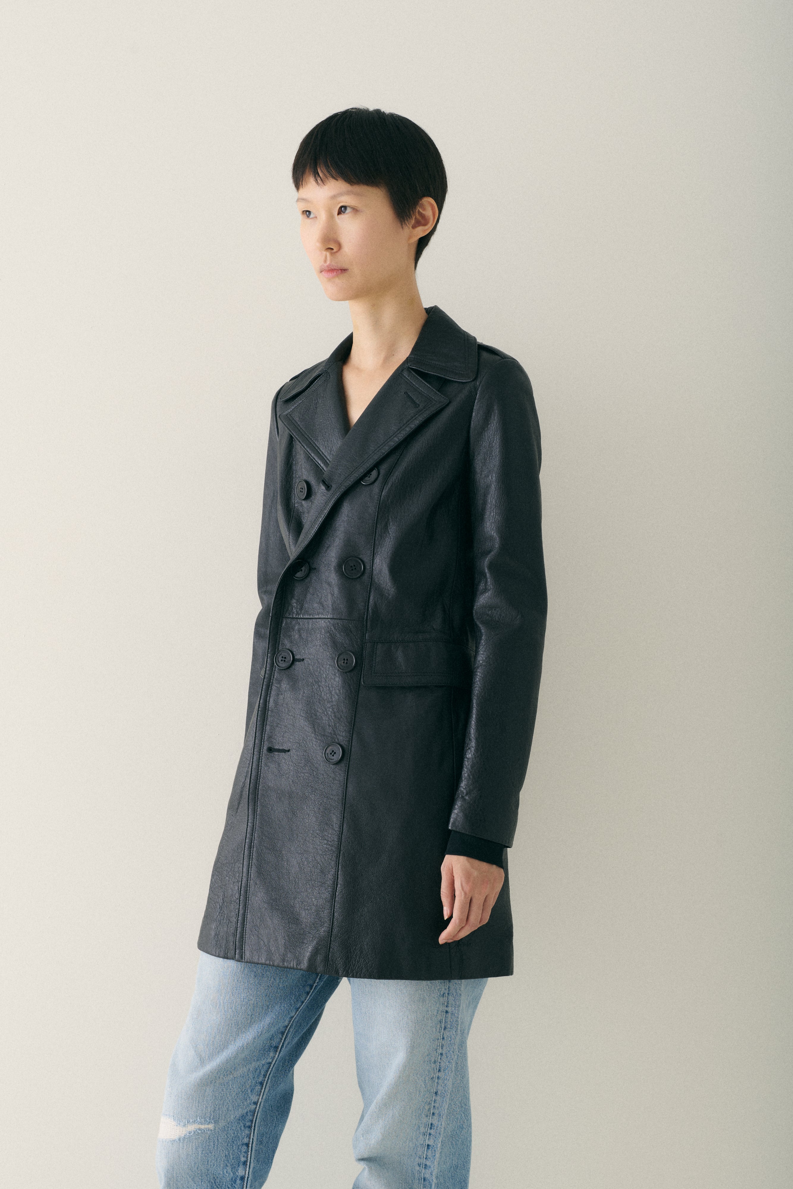 Saint Laurent Leather Coat - Desert Vintage