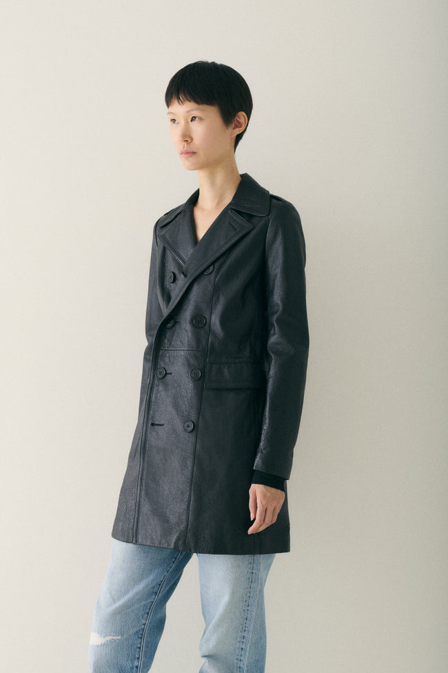 Saint Laurent Leather Coat - Desert Vintage