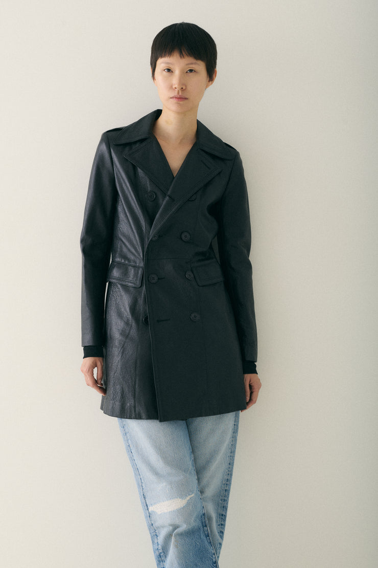 Saint Laurent Leather Coat - Desert Vintage