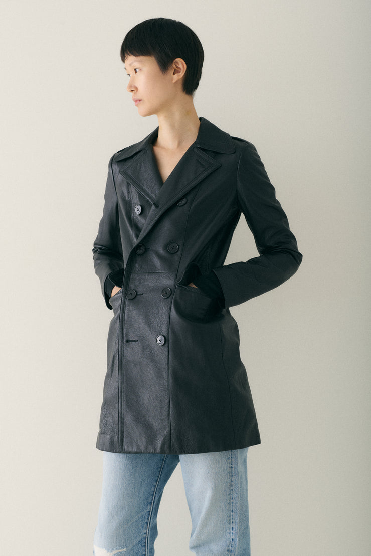 Saint Laurent Leather Coat - Desert Vintage