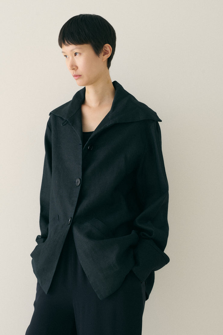 Black Cotton Coat - Desert Vintage
