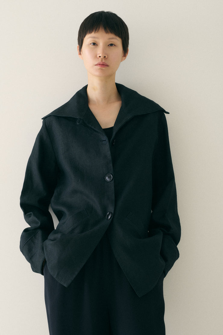 Black Cotton Coat - Desert Vintage