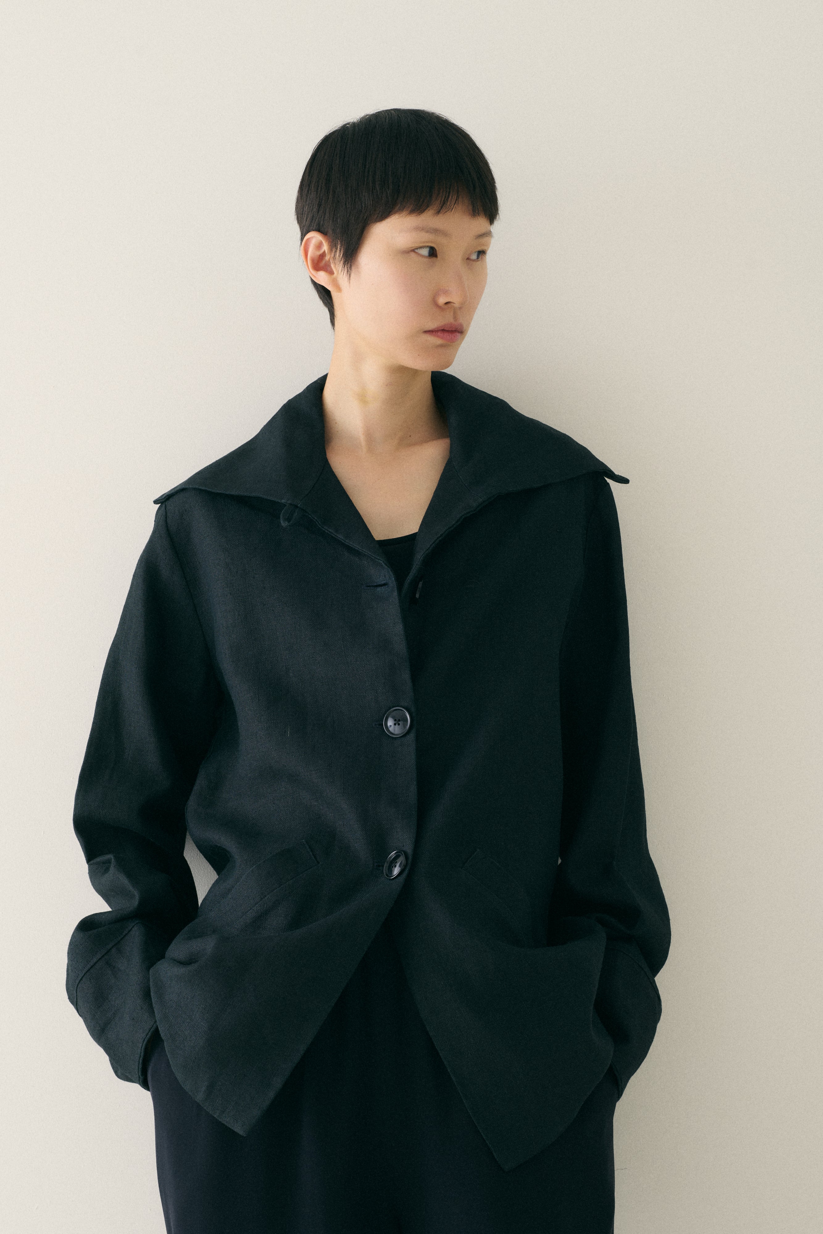 Black Cotton Coat - Desert Vintage