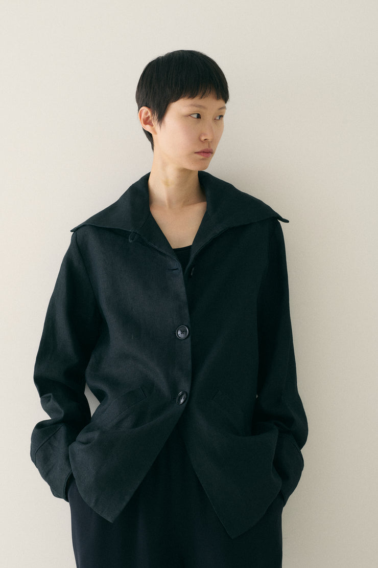 Black Cotton Coat - Desert Vintage