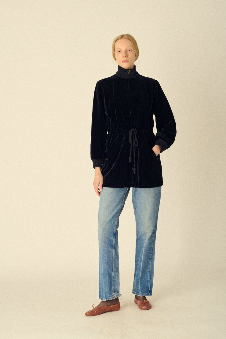 Ysl Velvet Drawstring Coat - Desert Vintage