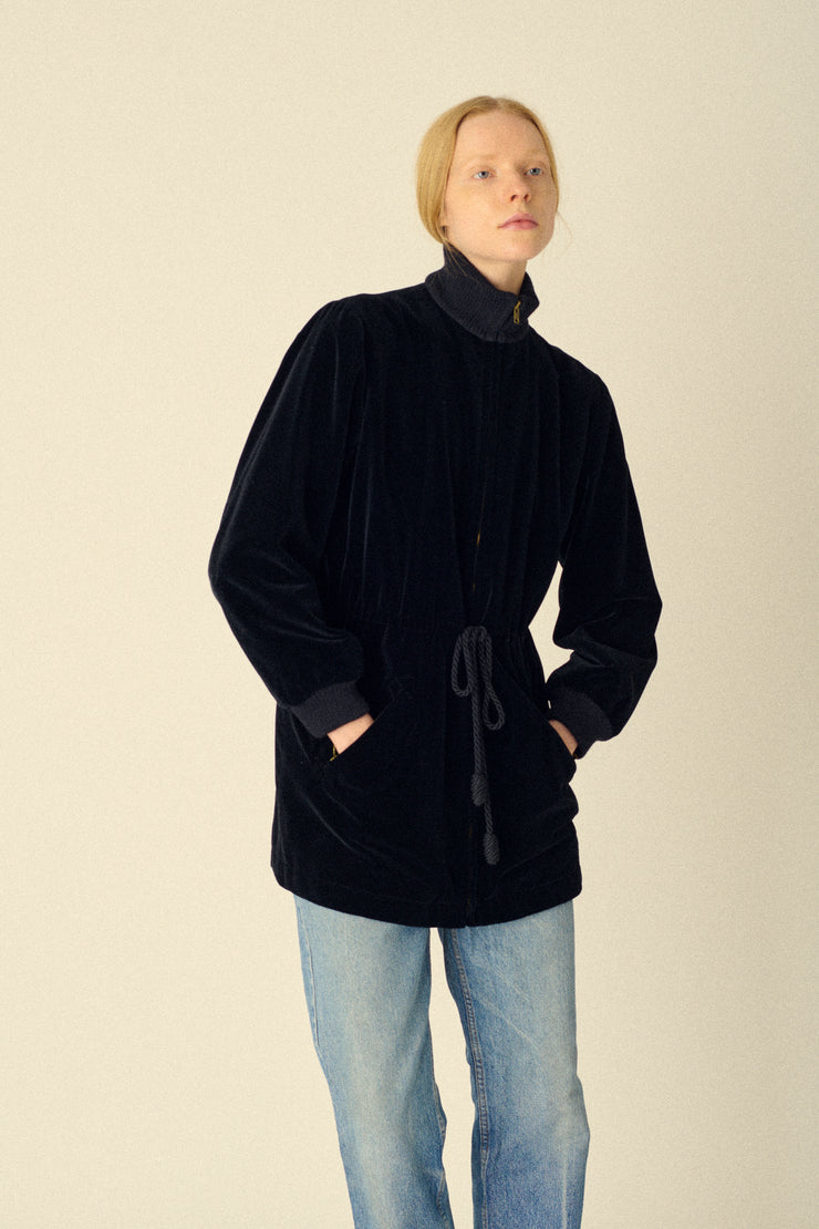 Ysl Velvet Drawstring Coat - Desert Vintage