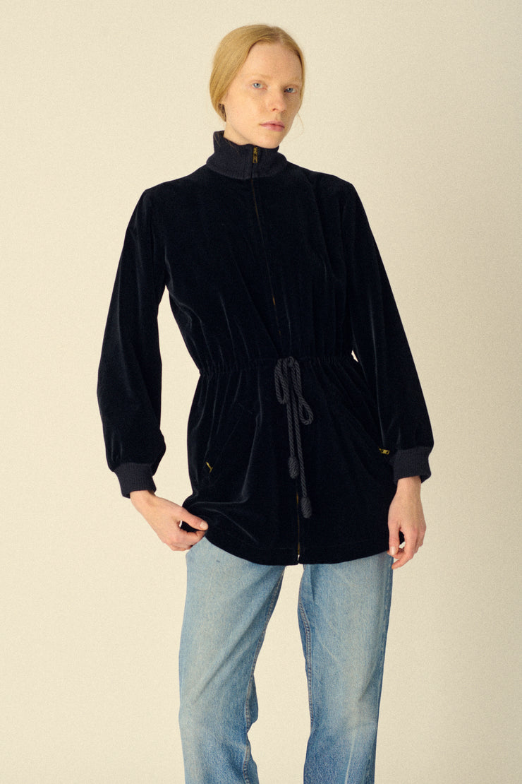 Ysl Velvet Drawstring Coat - Desert Vintage