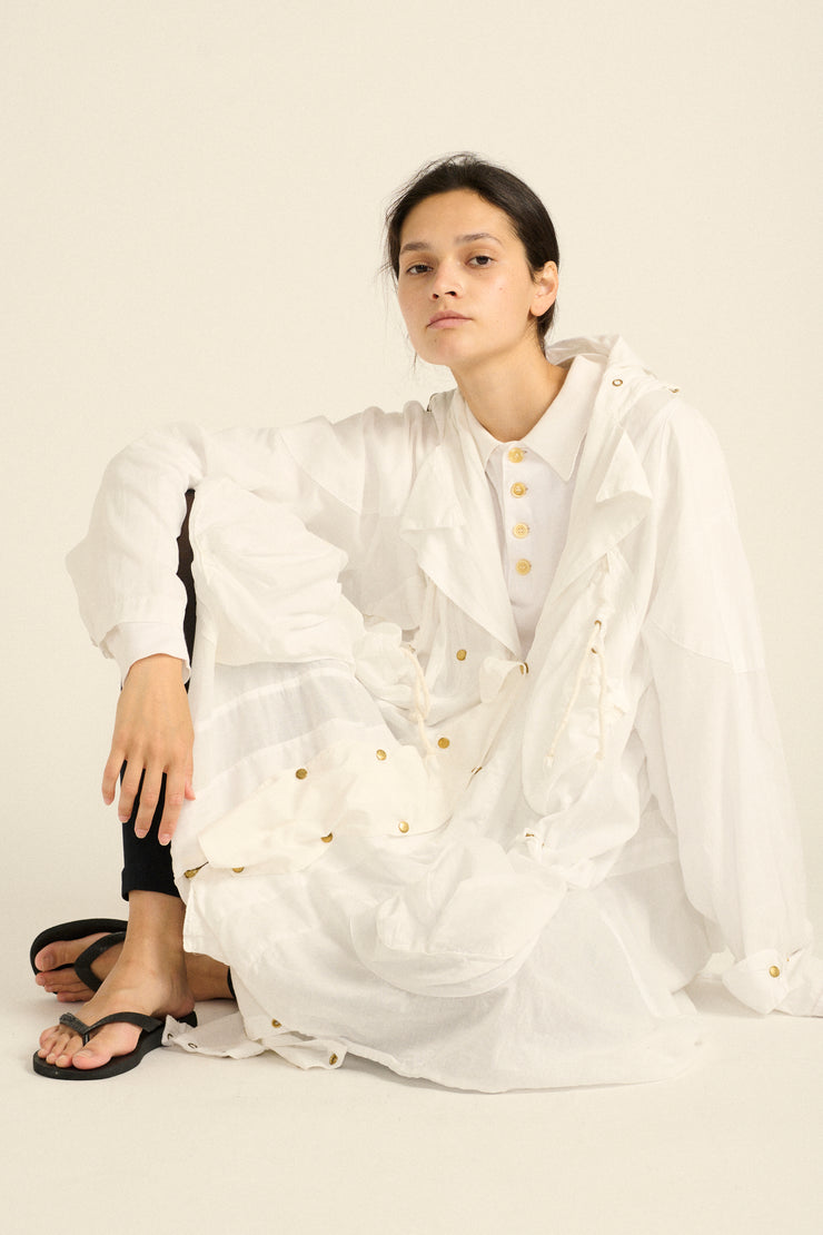 Goldie White Cotton Parka - Desert Vintage