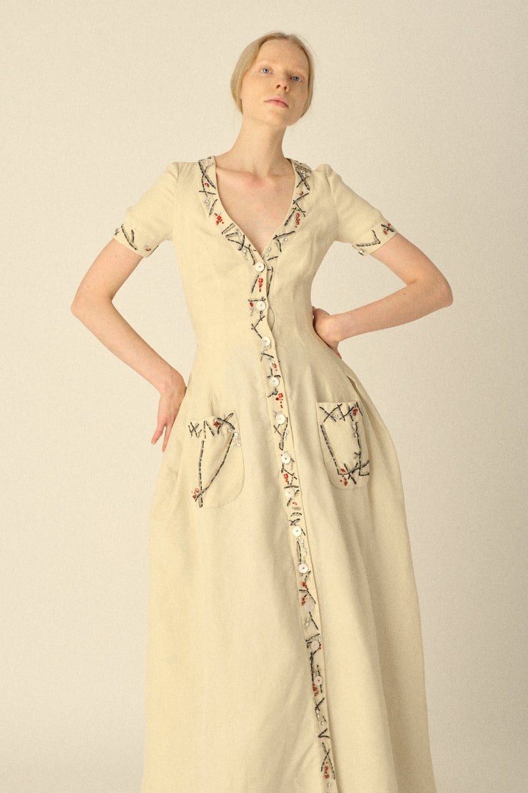 Ted Lapidus Beaded Couture Gown - Desert Vintage