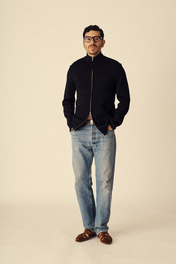 Agnes B Homme Wool Zip Up - Desert Vintage