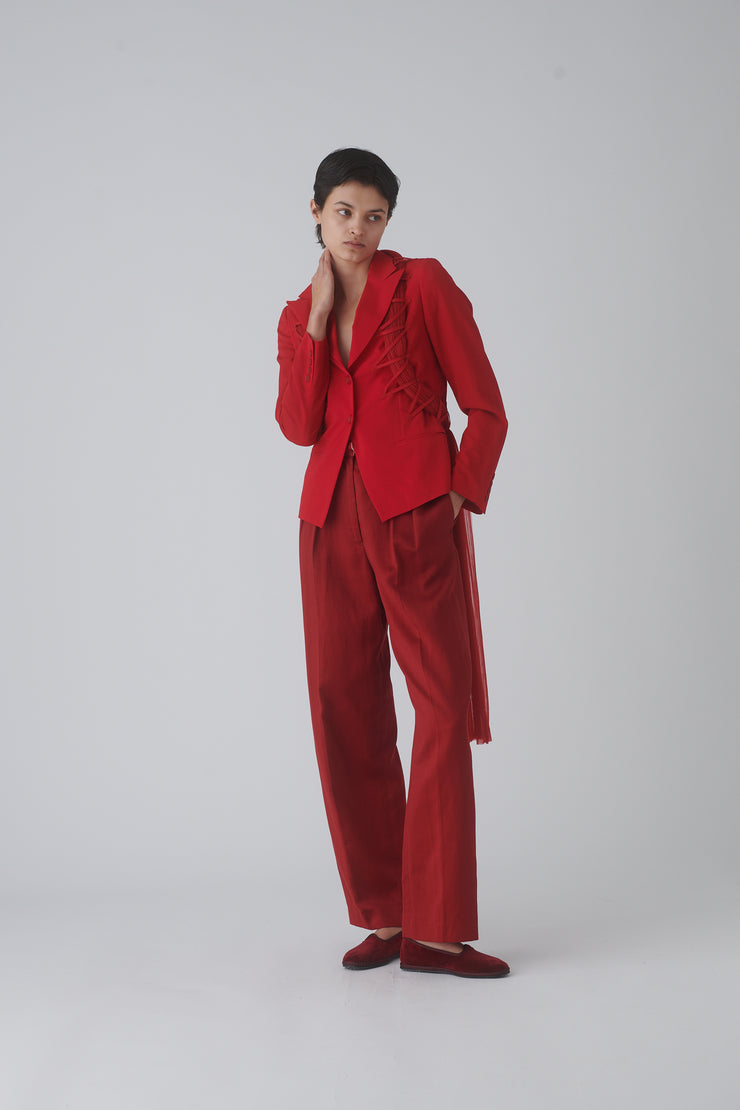 2005 Issey Miyake Fete Crimson Blazer - Desert Vintage
