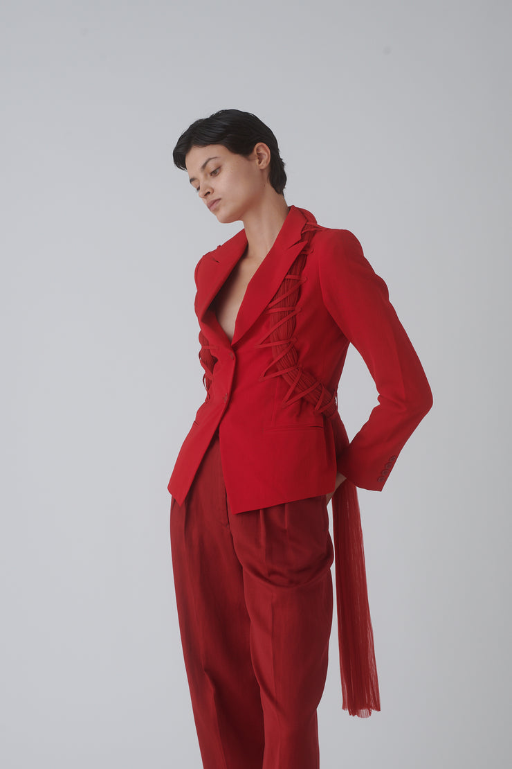 2005 Issey Miyake Fete Crimson Blazer - Desert Vintage