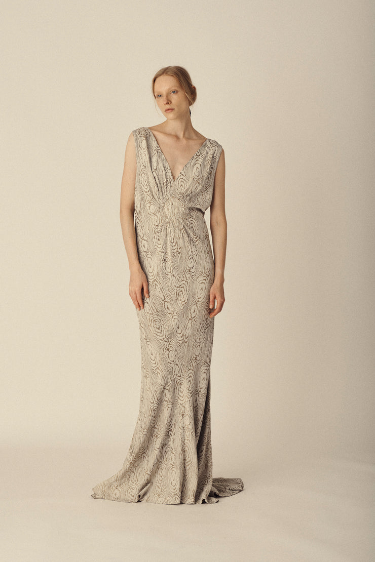 1930s Silver and Ivory Dress - Desert Vintage