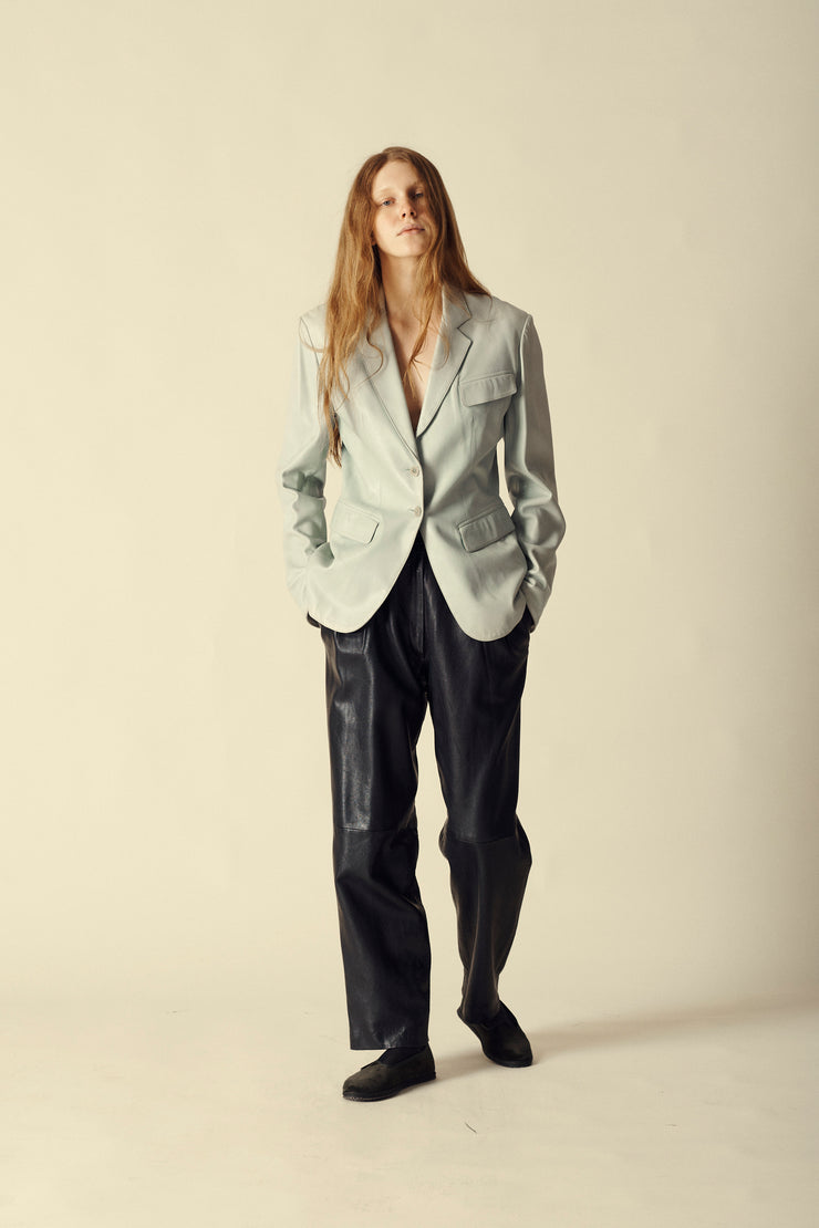 Alaïa Sea Glass Leather Coat - Desert Vintage