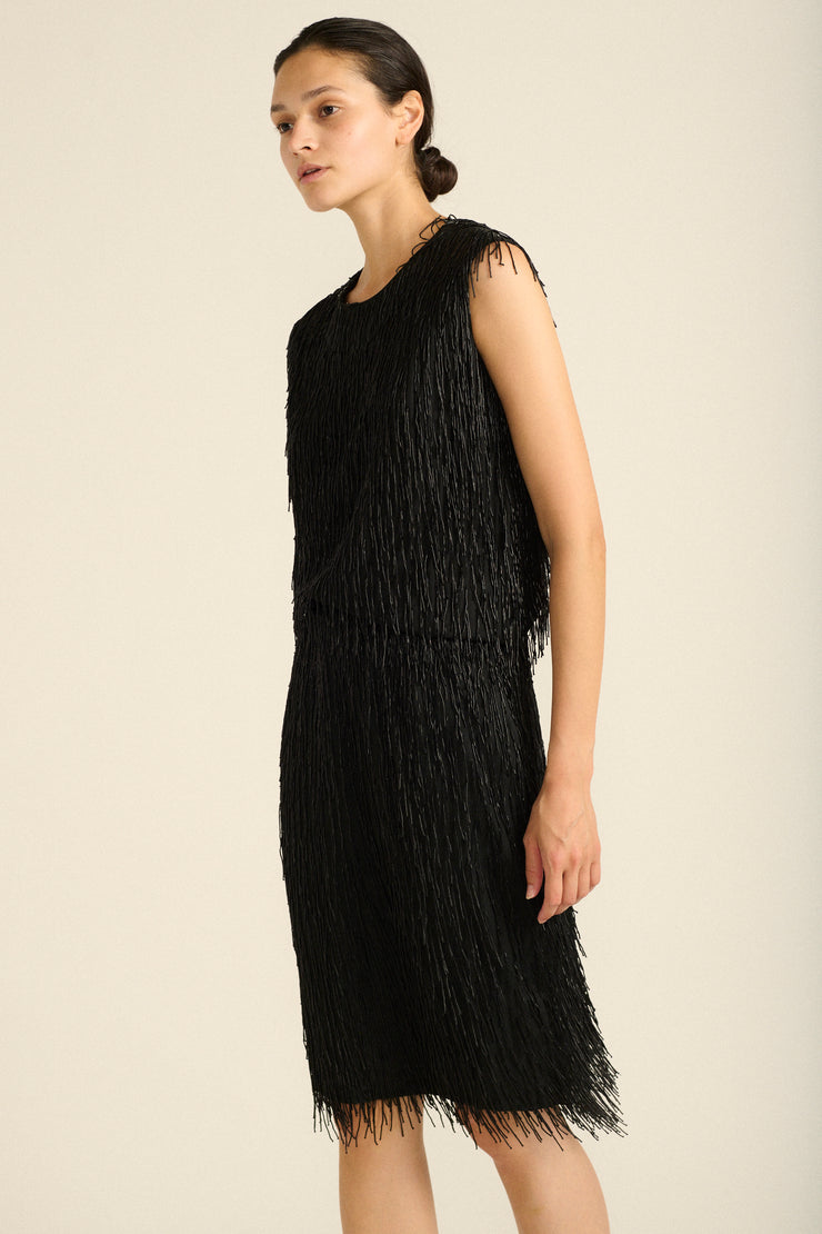 Black Beaded Silk Ensemble - Desert Vintage