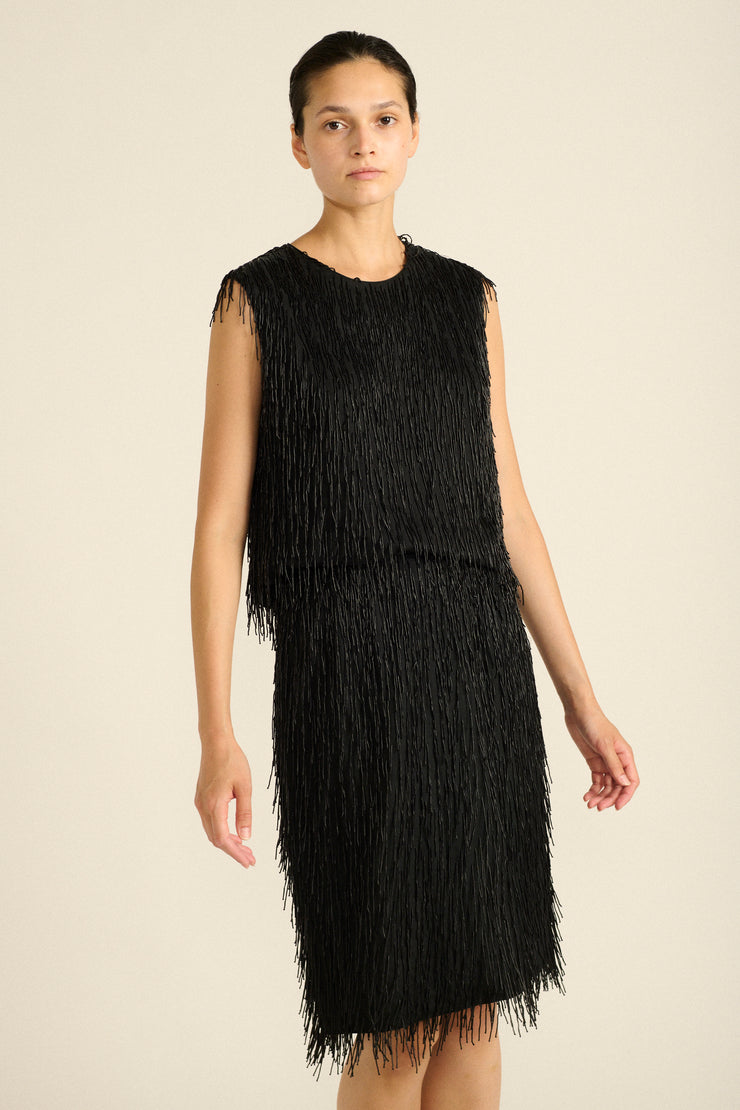 Black Beaded Silk Ensemble - Desert Vintage