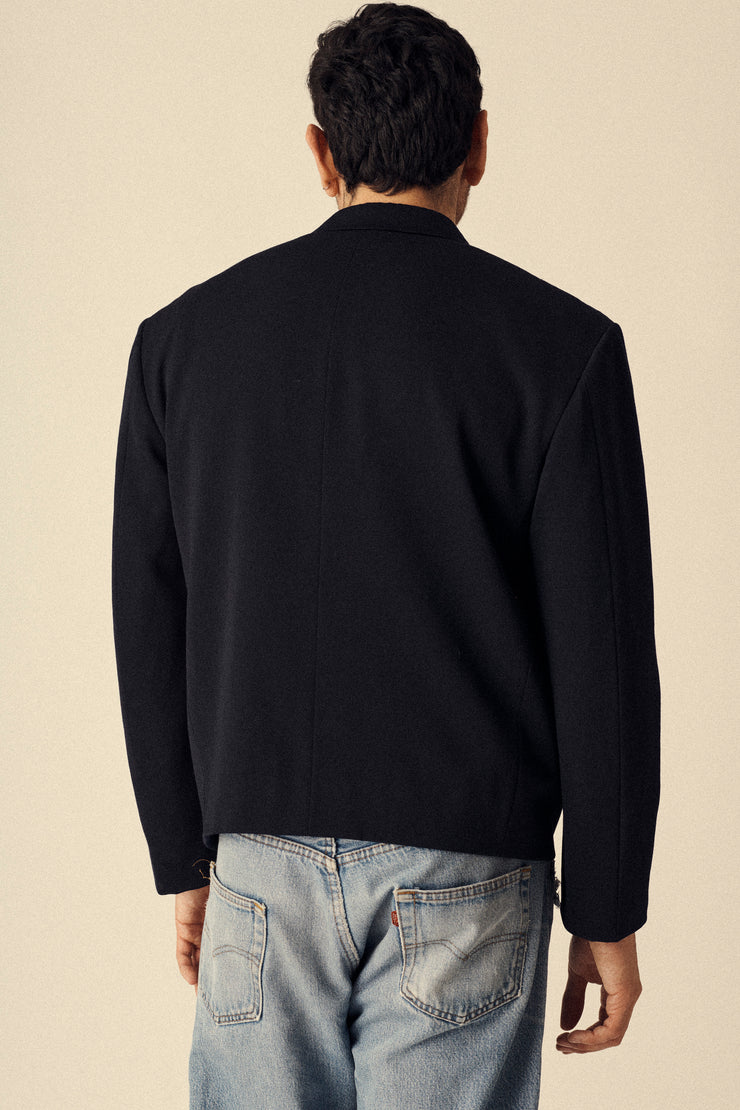 Vintage Navy Wool Cropped Blazer - Desert Vintage