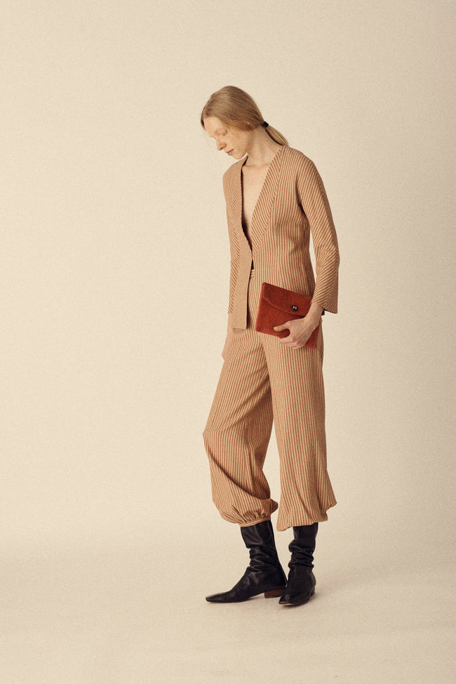 Red Stripe Wool Ensemble - Desert Vintage