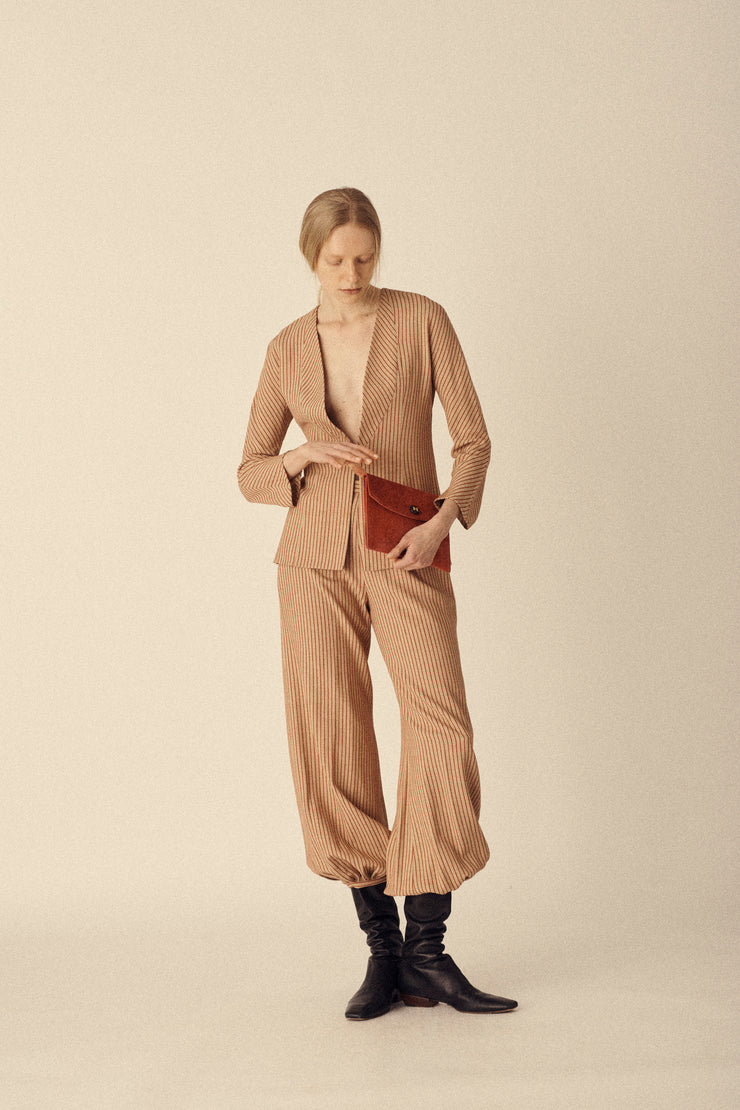 Red Stripe Wool Ensemble - Desert Vintage