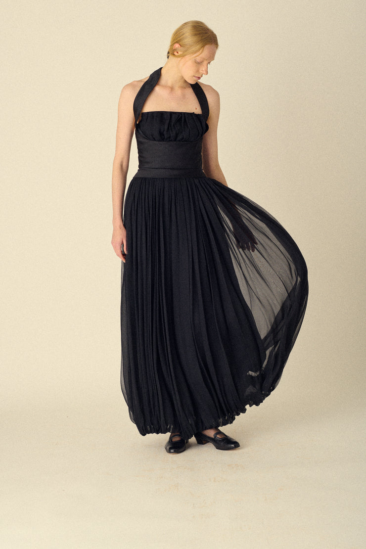 Ysl Black Silk Gown - Desert Vintage