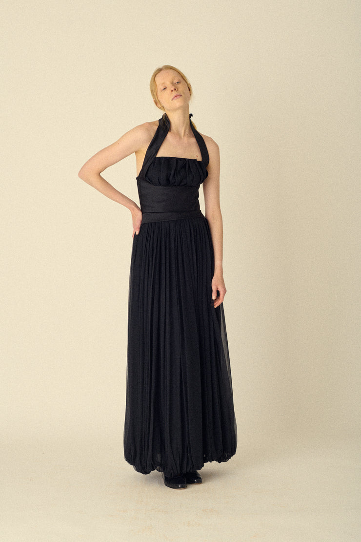 Ysl Black Silk Gown - Desert Vintage