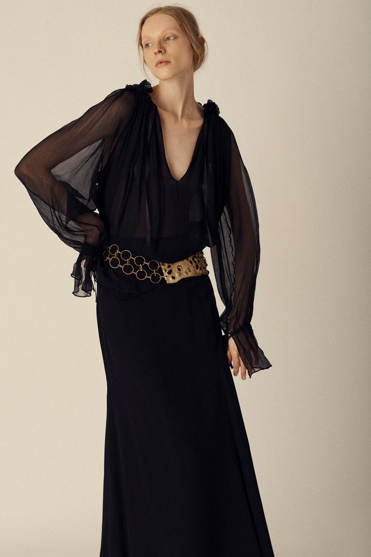 Chloé Black Crepe Skirt - Desert Vintage