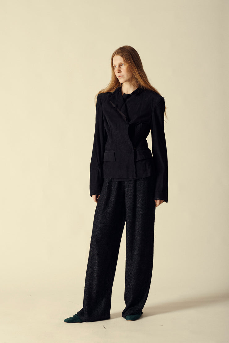 Ysl Black Suede Coat - Desert Vintage