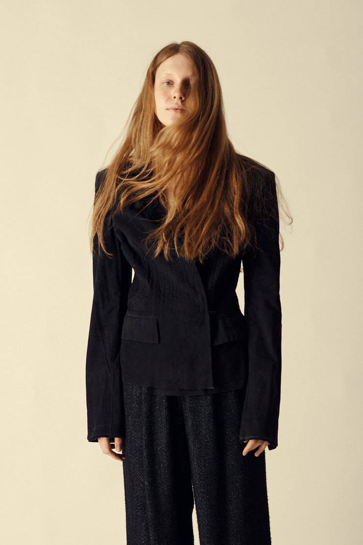 Ysl Black Suede Coat - Desert Vintage